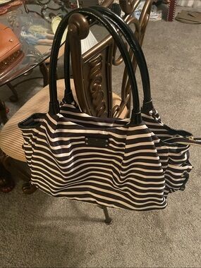 kate spade Black and White Striped Tote